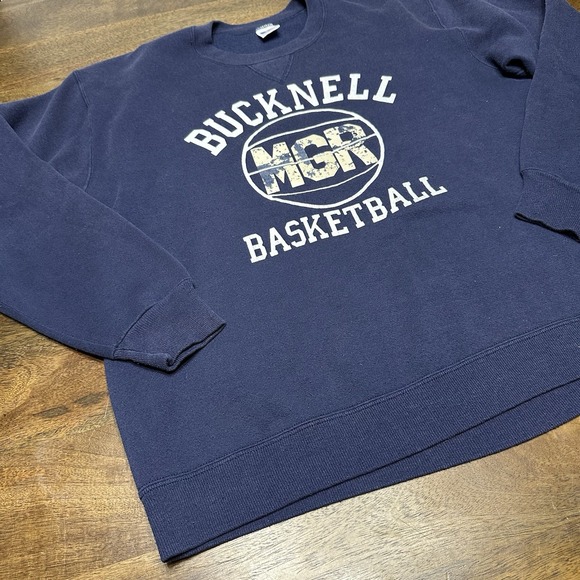 Vintage 80s 90s Russel Bucknell Basketball Crewneck Sweatshirt V Stitch XL USA - Picture 5 of 10